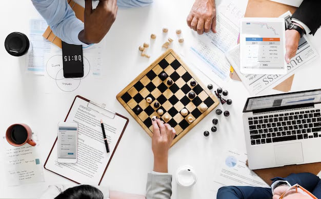 Chess game business strategy concept